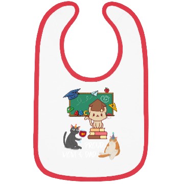 Discover Cat School Student, Proud Mom & Dad Bibs