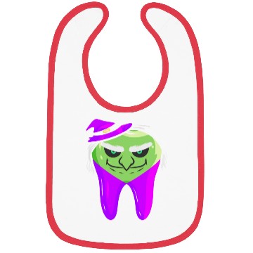 Discover Evil Green Witch Tooth For Dentist On Halloween Bibs