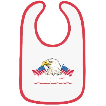Discover Merica Bald Eagle US Flag Independence Bibs