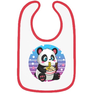 Discover Cute Panda Eating Ramen Bibs