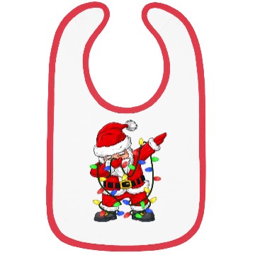 Discover Dabbing Santa Claus Christmas Tree Lights Boys Kid Bibs