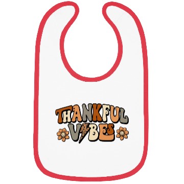 Discover Retro Thankful Vibes Leopard Print Bibs