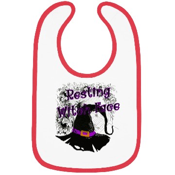 Discover Resting Witch Face - Halloween Spider Web Bibs