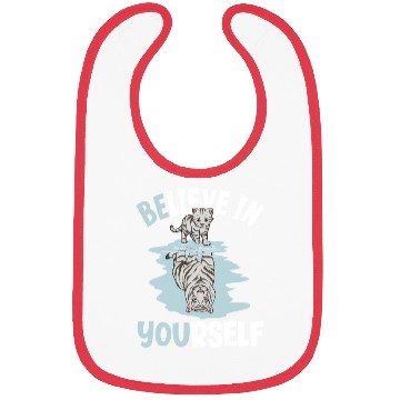 Discover Believe In Yourself White Tiger Mirror Reflection Bibs