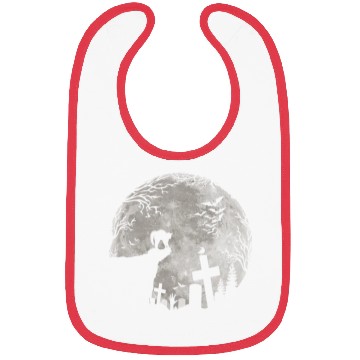 Discover Halloween Black Cat Werewolf Full Moon Bats trick Bibs