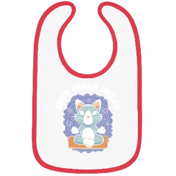 Discover Serenity Cat Yoga Cat Owner Meditation Yoga Fan Bibs