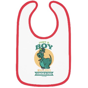 Discover Just A Boy Who Loves Dinosaurs Bibs