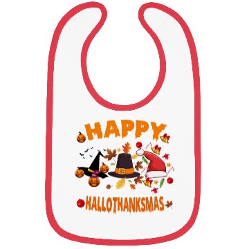 Discover Wine Halloween Christmas Happy Hallothanksmas Bibs