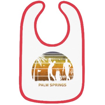 Discover Retro Palm Springs Golf Golfing Fan Golfer Gift Bibs