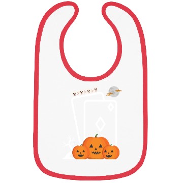 Discover playing card Pumpkin halloween Bibs
