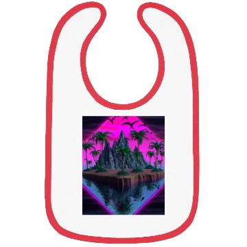 Discover Vaporwave Aesthetic Tropic Island With Palms And Bibs