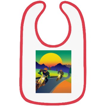 Discover Dirt Bike Rider Sunset Mountain Road Bibs