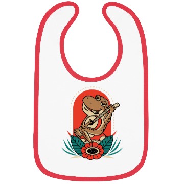 Discover Frog Playing Guitar Instrumentalist Gift Bibs