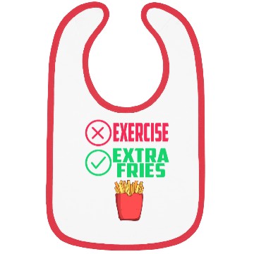 Discover Exercise Extra Fries Chips Workout Gym Bibs