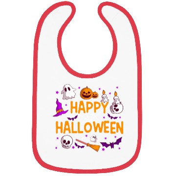 Discover Pumpkin Lantern Skull Ghost Happy Halloween Bibs