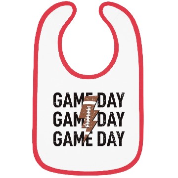 Discover Game Day Football Distressed Lightning Bolt Bibs