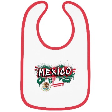 Discover Mexico flag graffiti design Bibs