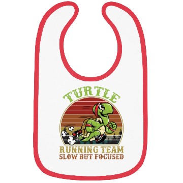 Discover Turtle Running Team Slow But Focused Funny Vintage Bibs