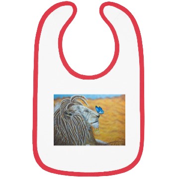 Discover Rasta lion and blue butterfly Bibs