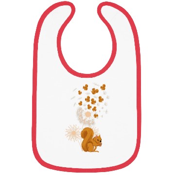 Discover Forest Squirrel Lover Dandelion Nature Funny Bibs