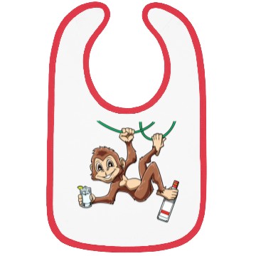 Discover Funny Monkey drinking Grain Chimpanzee Bibs