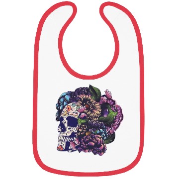 Discover Halloween Sugar Skull And Flowers Bibs
