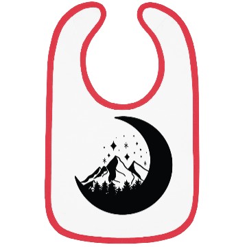 Discover Mountains in the moon Full moon Bibs