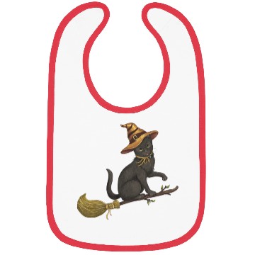 Discover Black Cat Witch Bibs