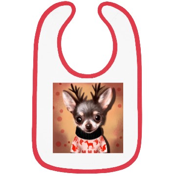 Discover Sweet happy, dog Chihuahua in a Christmas sweater Bibs