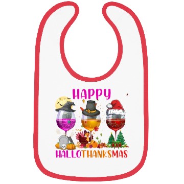 Discover Happy Hallothanksmas Wine Lover Halloween Thankful Bibs