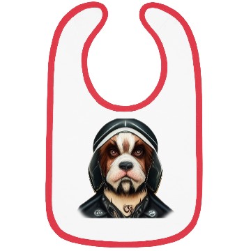 Discover Biker Saint Bernard's dog portrait motorcycle Bibs