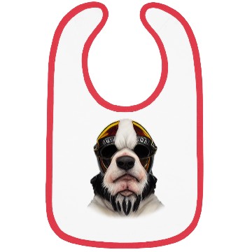 Discover Biker Saint Bernards dog portrait motorcycle Bibs
