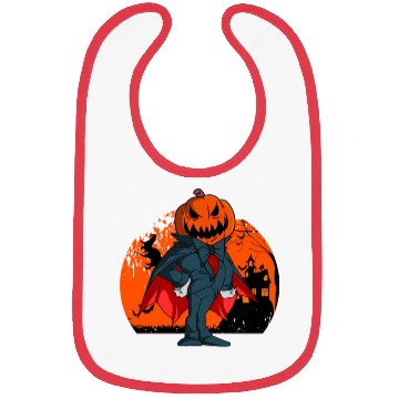 Discover Vampire Pumpkin Head Jack O' Lantern Halloween Bibs