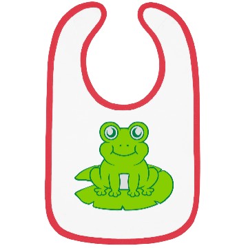 Discover frog sitting water lily sea leaf Bibs