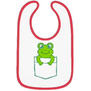 Discover Bibs pocket small cute frog