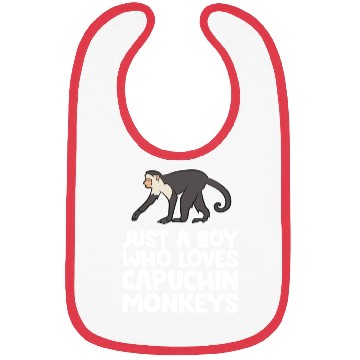 Discover Just a Boy Who Loves Capuchin Monkeys Bibs