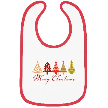 Discover Merry Christmas , colorful Xmas tree design Bibs