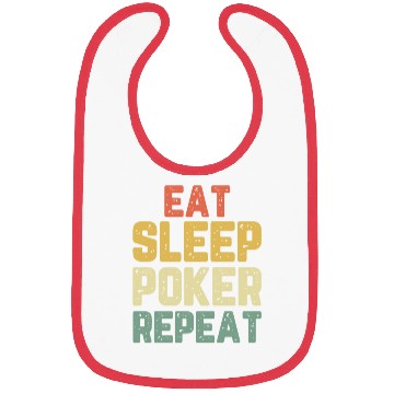 Discover Eat Sleep Poker Repeat Player Funny Lover Vintage Bibs