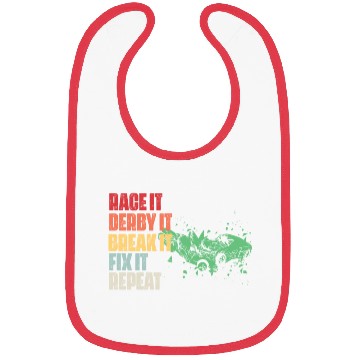 Discover Race It Break It Fix It Repeat Demolition Derby Bibs