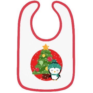 Discover Penguins Christmas Snow Santa christmas tree Bibs