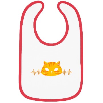 Discover Cat Lover Kitten Pet Tabby Cat Heartbeat Bibs