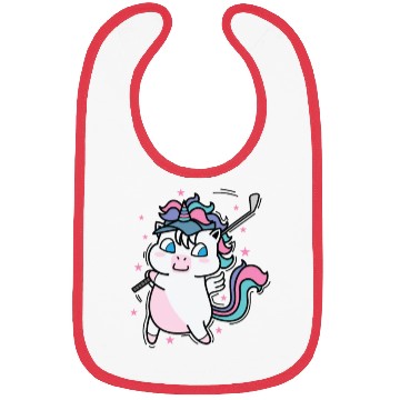 Discover Unicorn playing Golf Fabulous Creature Sport Bibs