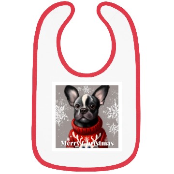 Discover Festive French Bulldog in a cute sweater. Bibs