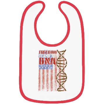 Discover Freedom It's In My DNA American Flag With Bullets Bibs