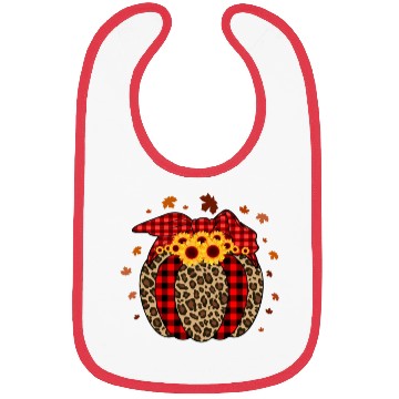Discover Pumpkin Jack O' Lantern Leopard Plaid Halloween Bibs