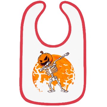 Discover Dabbing Skeleton Jack O Lantern Pumpkin Halloween Bibs