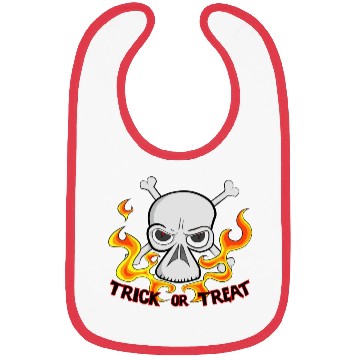 Discover Trick or Treat Cartoon Horror Fiery Skull Bibs