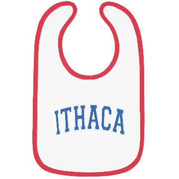 Discover Ithaca Varsity Style Blue Text Bibs