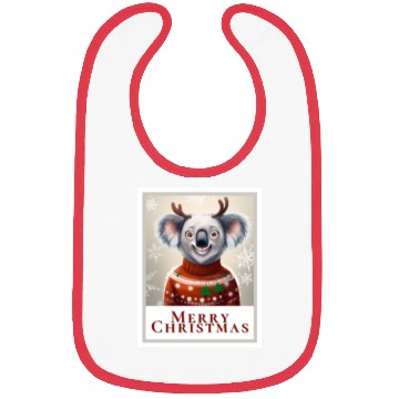 Discover Portrait of a happy koala bear in a Christmas Bibs