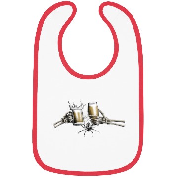 Discover Funny Hallowen Hands Skeleton Drinking Beer Bibs